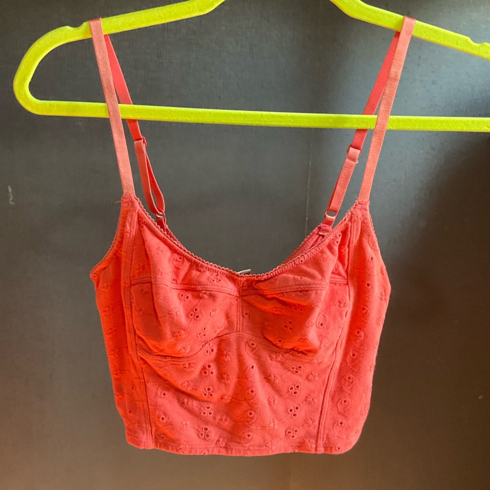 FP Intimatley pinkish orange small eyelet camisole